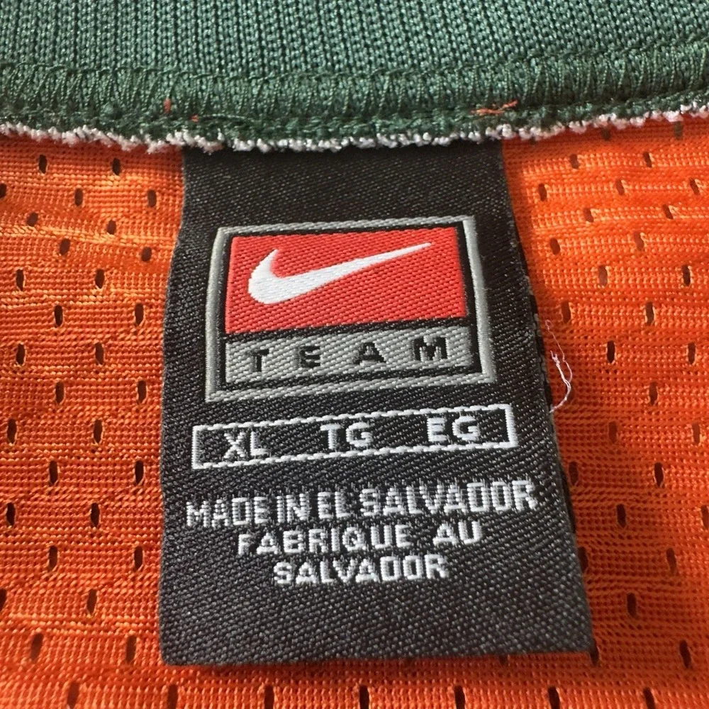 Vintage Miami Hurricanes Nike Team Jersey Orange XL College Football 1